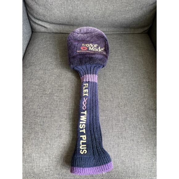 Vintage Taylor Made Golf Head Cover Flex Twist Plus Navy Purple Soft - Picture 1 of 2